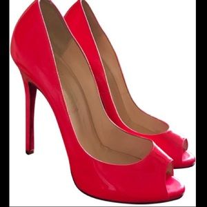🎀Christian Louboutin Pink Patent Fluo 120 Heels🎀